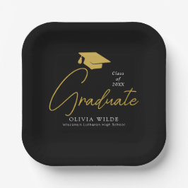 Personalisierte Schwarze Grad Teller - Party ferti