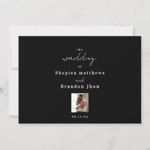 Personalisierte schwarze Hochzeit Einladung