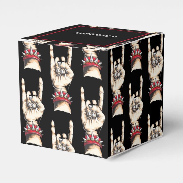 Personalisierte schwarze Hörner auf Geschenkschachtel (Vorderseite)