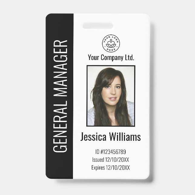Personalisierte schwarze ID für Firmenmitarbeiter Ausweis (Front)