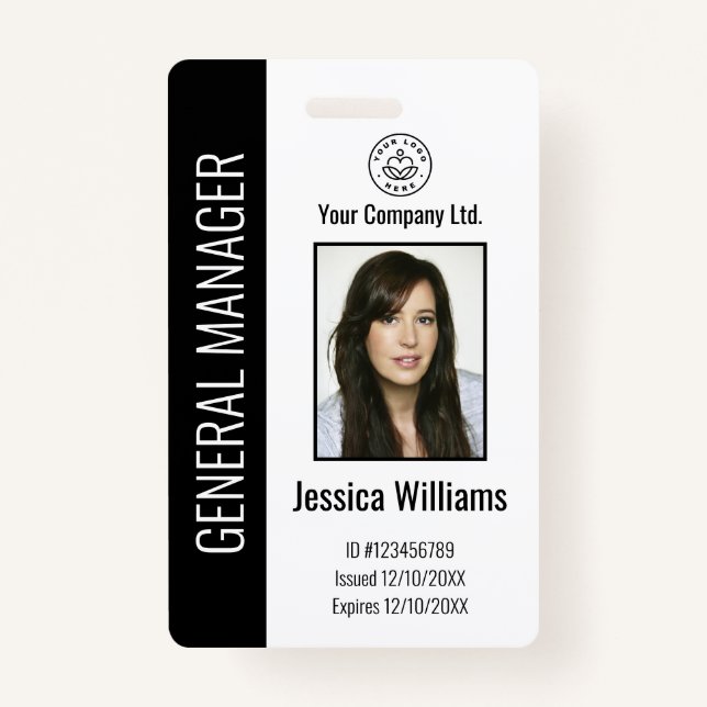 Personalisierte schwarze ID für Firmenmitarbeiter Ausweis (Vorderseite)