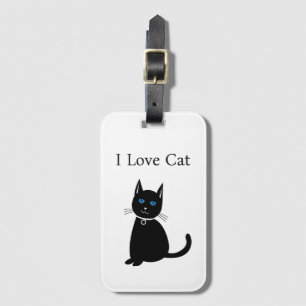 Personalisierte Schwarze Katze Gepäckanhänger