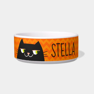 Personalisierte Schwarze Katze Napf