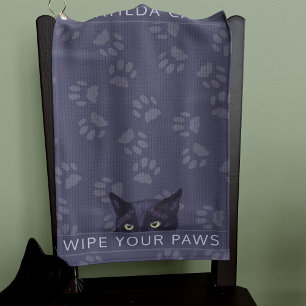 Personalisierte schwarze Katze Wischen Sie Ihre Pa Golfhandtuch