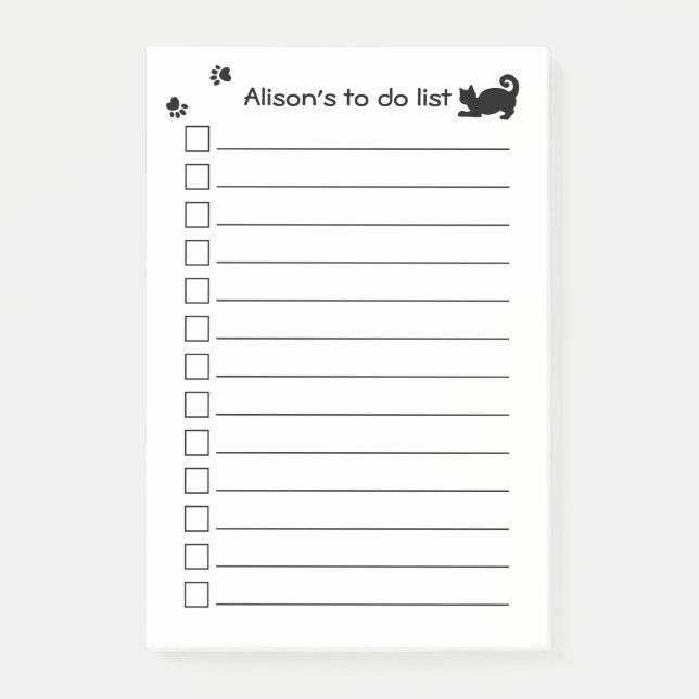 Personalisierte schwarze Katzenpaare drucken, um L Post-it Klebezettel (Vorderseite)