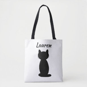 Personalisierte schwarze Katzensilhouette   Tasche
