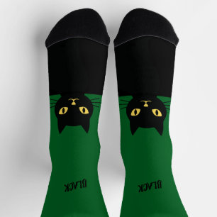 Personalisierte schwarze Katzensocken - Geschenk f Socken