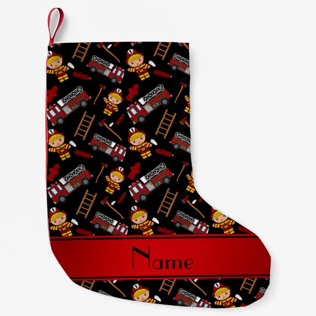 Personalisierte schwarze kleiner weihnachtsstrumpf (Vorderseite)