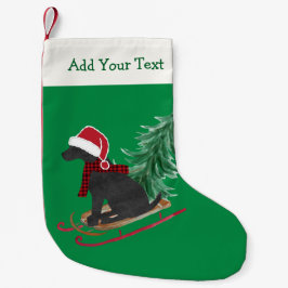 Personalisierte schwarze Lab Xmas-Schlitten Kleiner Weihnachtsstrumpf