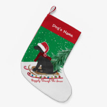 Personalisierte schwarze Lab Xmas-Schlitten