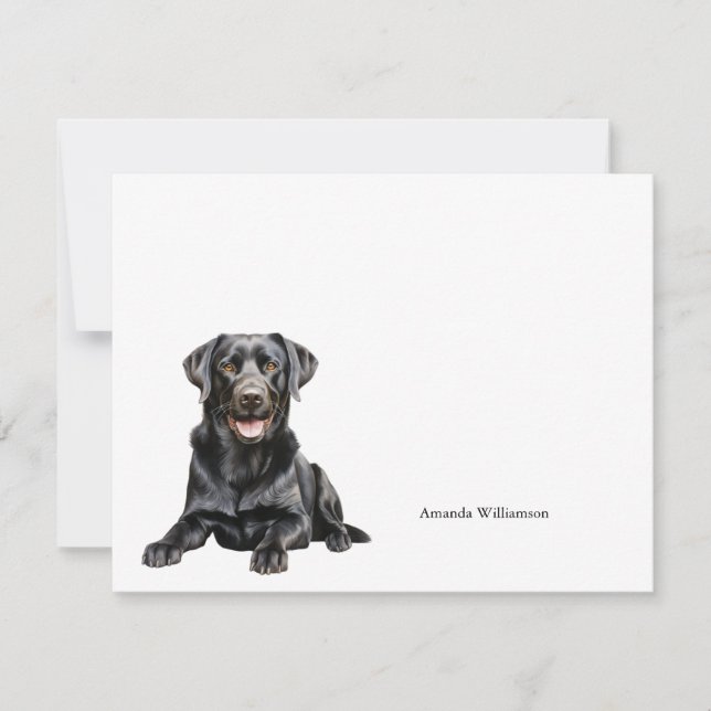 Personalisierte Schwarze Labrador-Karte Mitteilungskarte (Vorderseite)