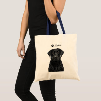 Personalisierte schwarze Labrador-Taschen Tragetasche