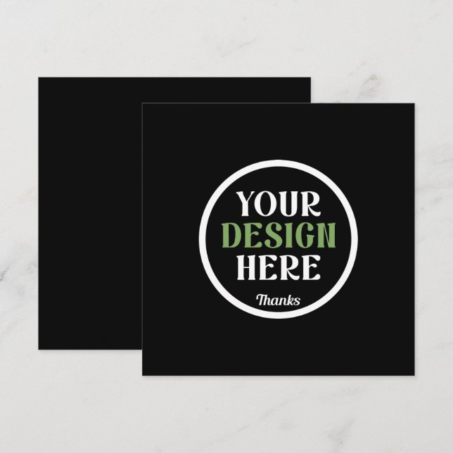 Personalisierte schwarze Logo-QR-Code-Geschäftsver Dankeskarte (Vorne/Hinten)