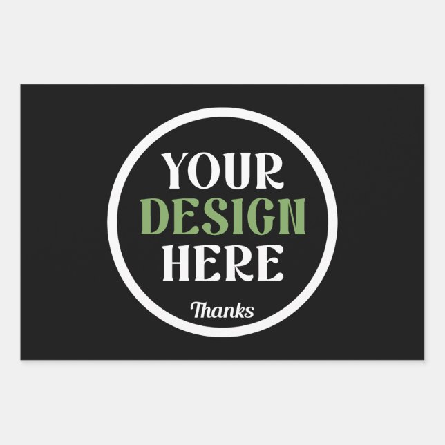 Personalisierte schwarze Logo-QR-Code-Geschäftsver Geschenkpapier Set (Vorderseite)