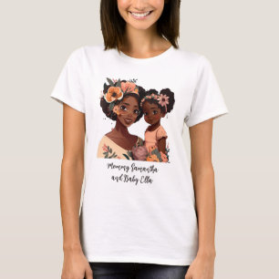 Personalisierte Schwarze Mama und Tochter (16) T-Shirt