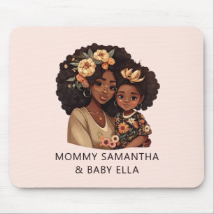 Personalisierte Schwarze Mama und Tochter (19) Mousepad