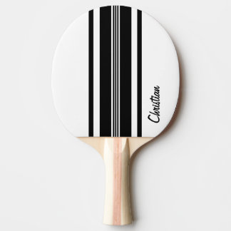 Personalisierte schwarze, moderne Rennstreifen Tischtennis Schläger