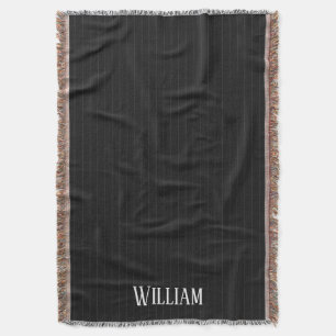 Personalisierte schwarze Nadelstreifen Decke