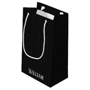 Personalisierte schwarze Nadelstreifen Kleine Geschenktüte