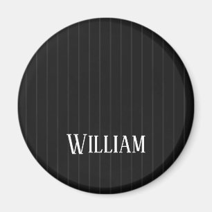 Personalisierte schwarze Nadelstreifen Magnet