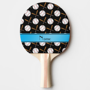 Personalisierte schwarze Namensbaseball der Tischtennis Schläger
