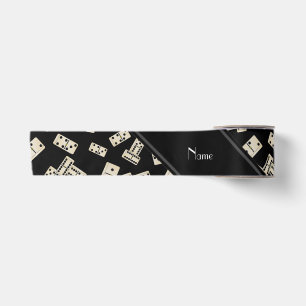 Personalisierte schwarze Namensdominos Satinband