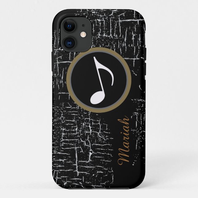 personalisierte schwarze Noten Case-Mate iPhone Hülle (Rückseite)