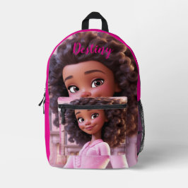 Personalisierte schwarze Puppe Bedruckter Rucksack