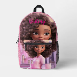 Personalisierte schwarze Puppe im Karomuster Bedruckter Rucksack