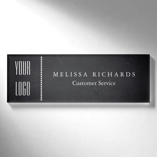 Personalisierte schwarze Tafel-kleines Namenschild (Vorderseite)