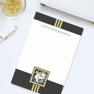 Personalisierte schwarze und goldene Glitter-Eisku Post-it Klebezettel