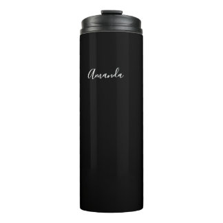 Personalisierte schwarze und weiße elegante Schrif Thermosbecher