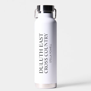 Personalisierte schwarze und weiße Schulsportartik Trinkflasche