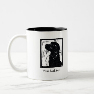 Personalisierte schwarzer HundSpringador Lino Zweifarbige Tasse