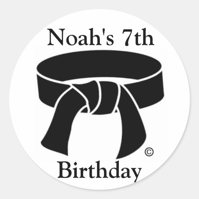 Personalisierte Schwarzgürtelaufkleber für Kampfku Runder Aufkleber (Vorderseite)