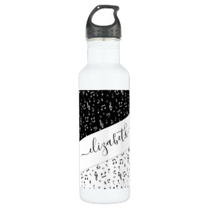 Personalisierte Schwarzweiß-Musik Edelstahlflasche