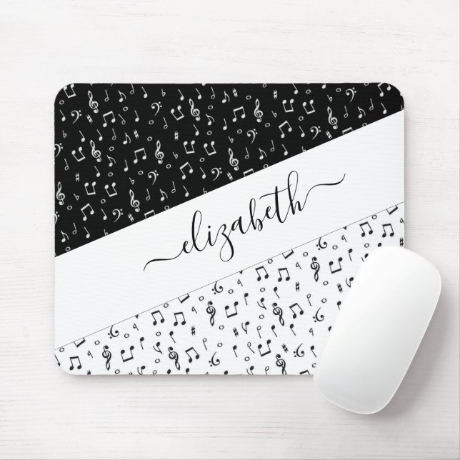 Personalisierte Schwarzweiß-Musik Mousepad (Mit Mouse)