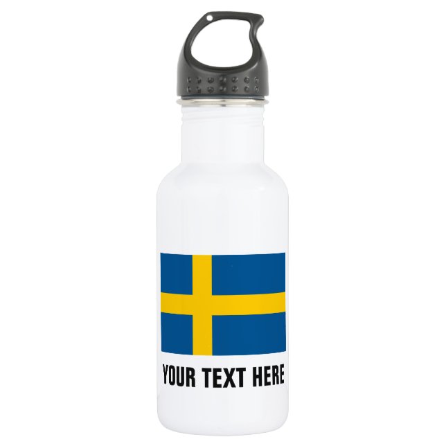Personalisierte schwedische Flaggenwasserflaschen Edelstahlflasche (Vorderseite)