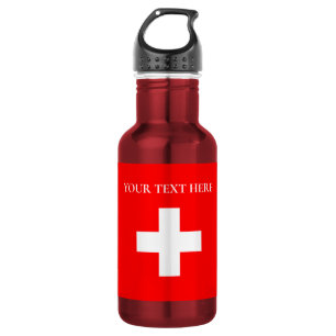 Personalisierte Schweiz-Flagge Schweiz Schweizer E Edelstahlflasche