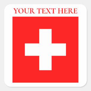 Personalisierte Schweiz Schweiz Schweiz Schweiz Eu Quadratischer Aufkleber