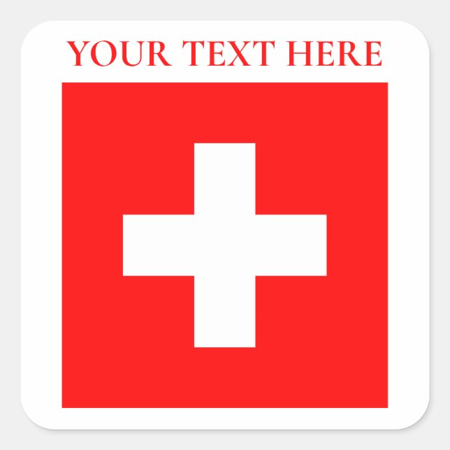 Personalisierte Schweiz Schweiz Schweiz Schweiz Eu Quadratischer Aufkleber (Vorderseite)