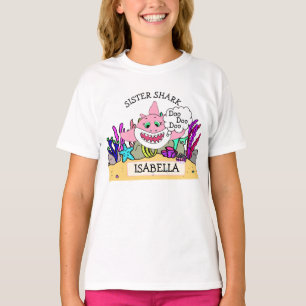 Personalisierte Schwester Shark Baby T-Shirt