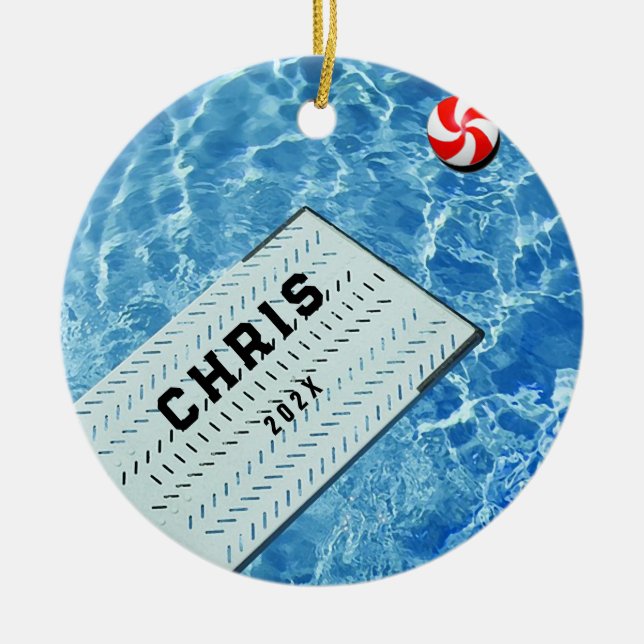 Personalisierte Schwimmen Urlaub Geschenke Keramik Ornament (Vorne)