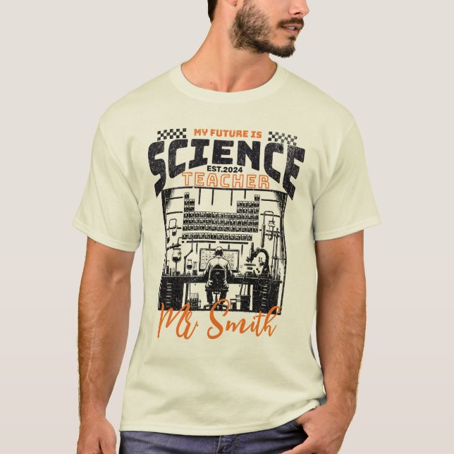 Personalisierte Science Teacher Shirt Abschluss Ge (Vorderseite)