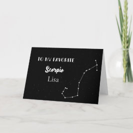 Personalisierte Scorpio-Karte mit Konstellation Karte