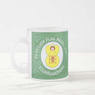 Personalisierte Scot Lion Angel Weihnachtsflagge Mattglastasse