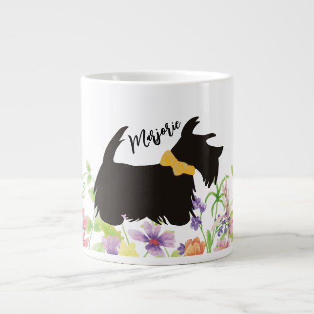 Personalisierte Scottie dog coffee Tasse, Garden B Jumbo-Tasse (Vorderseite)