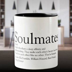 Personalisierte Seelenverwandte Definition Zweifar Zweifarbige Tasse