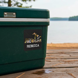 Personalisierte Seen Michigan Spirituosen Sticker