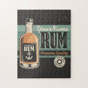 Personalisierte Segler-Rum-Flasche Retro-Schild